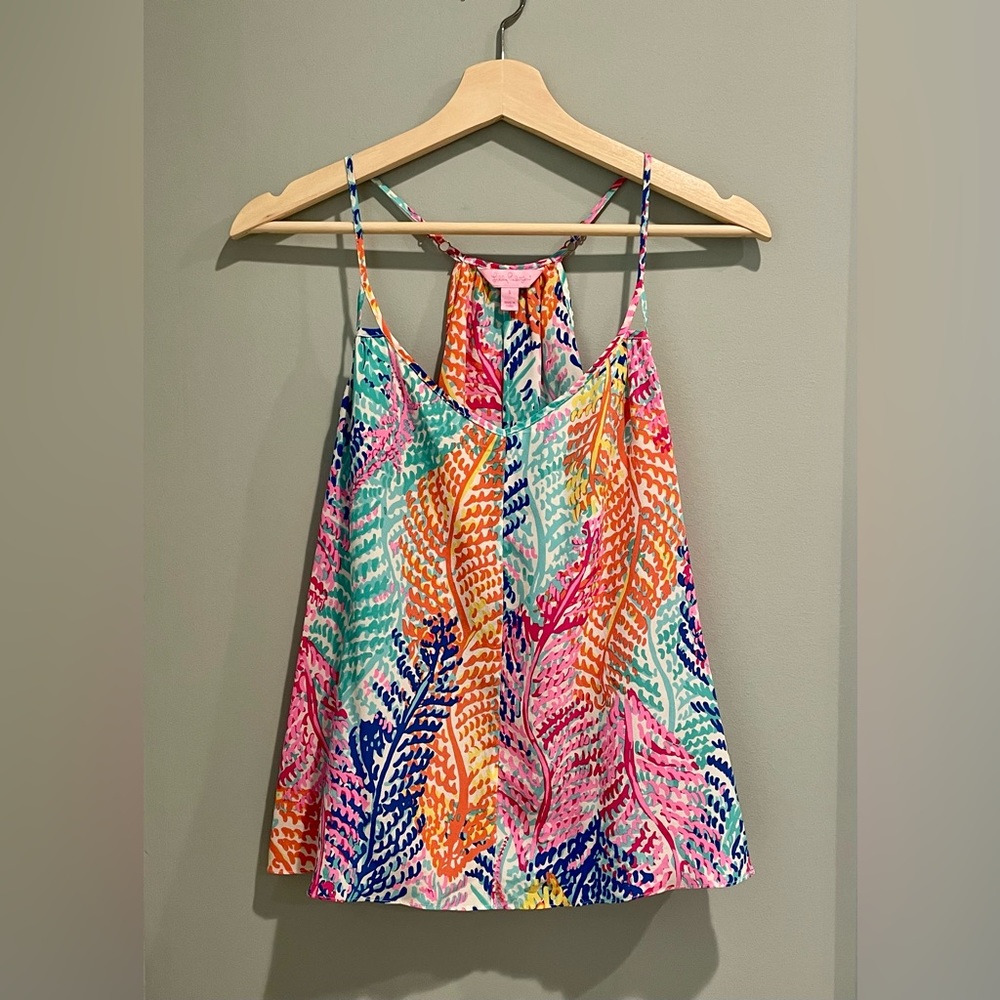 Lilly Pulitzer Silk Rory Electric Feel Tank- Size Small